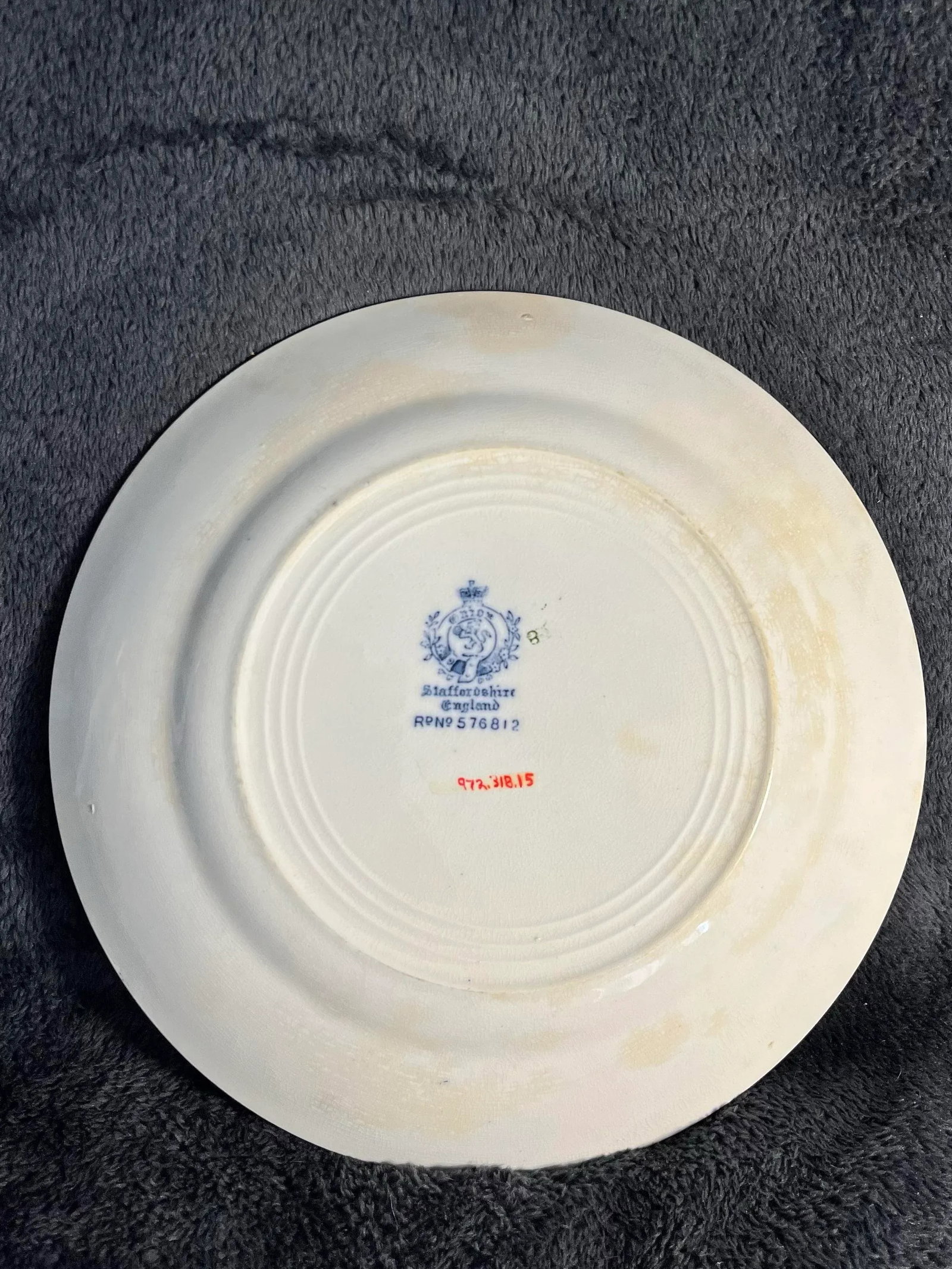 Pair of Antique Staffordshire Flow Blue "Onion" Transferware Plates - 3