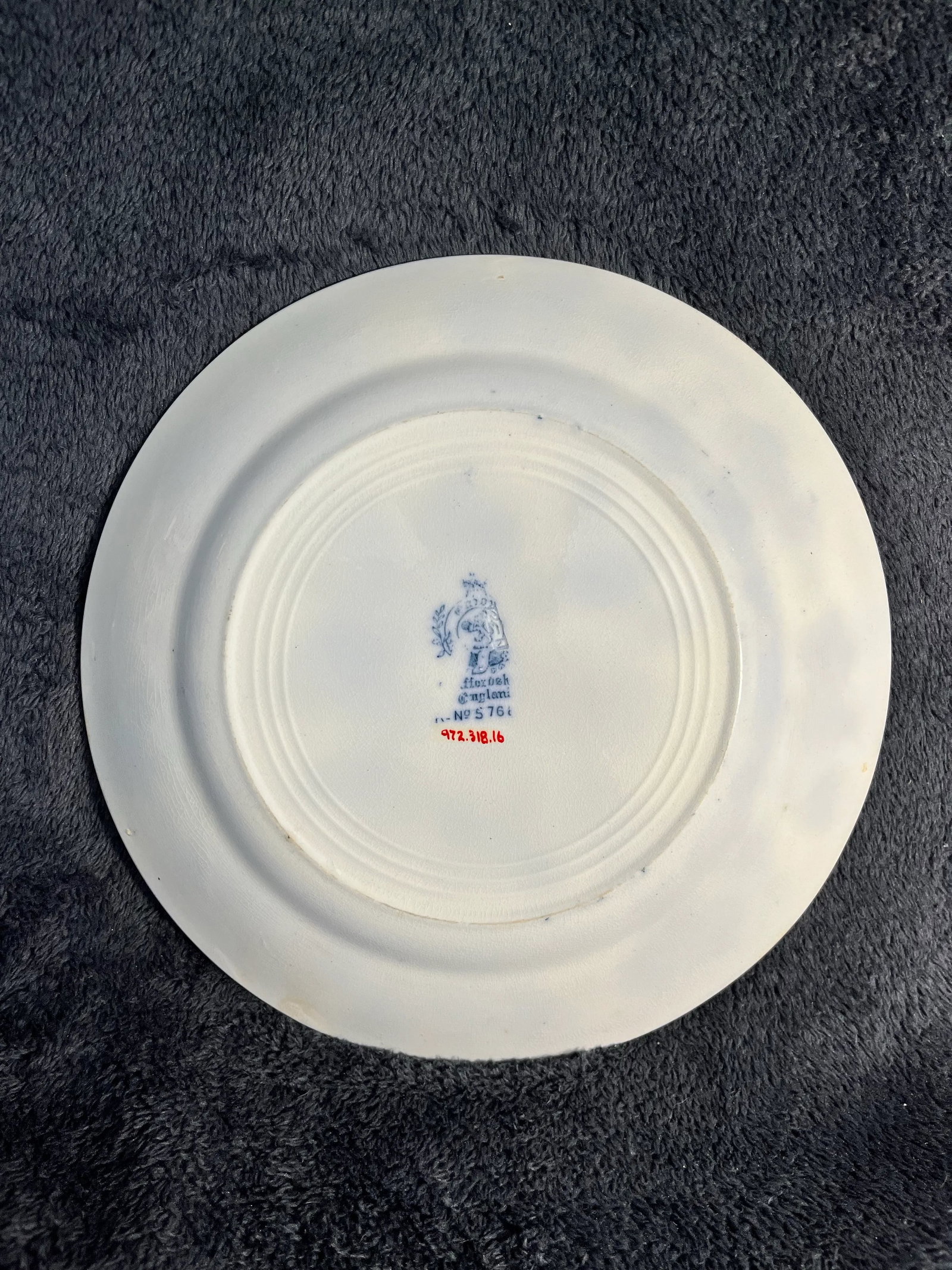 Pair of Antique Staffordshire Flow Blue "Onion" Transferware Plates - 4