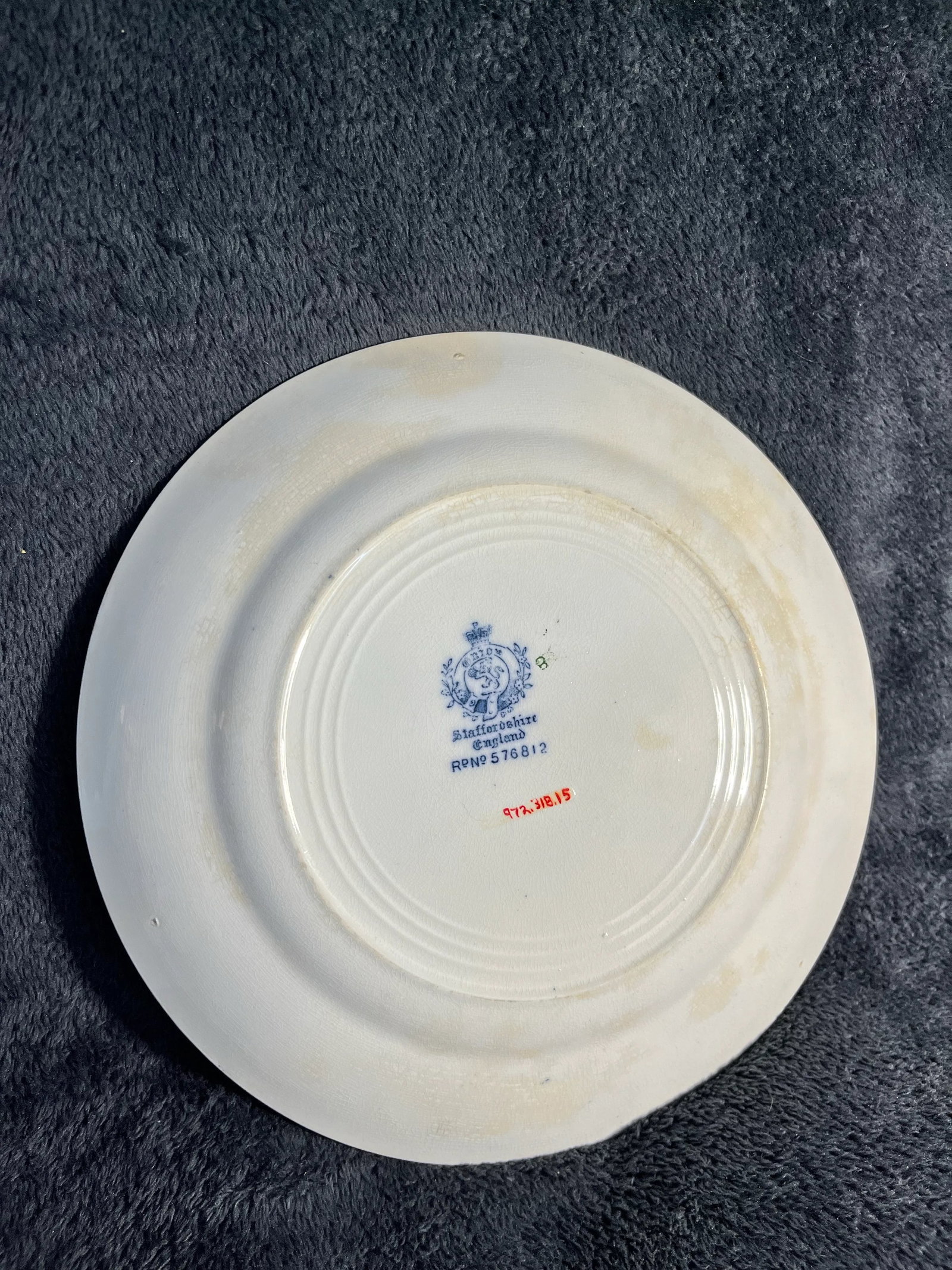 Pair of Antique Staffordshire Flow Blue "Onion" Transferware Plates - 6