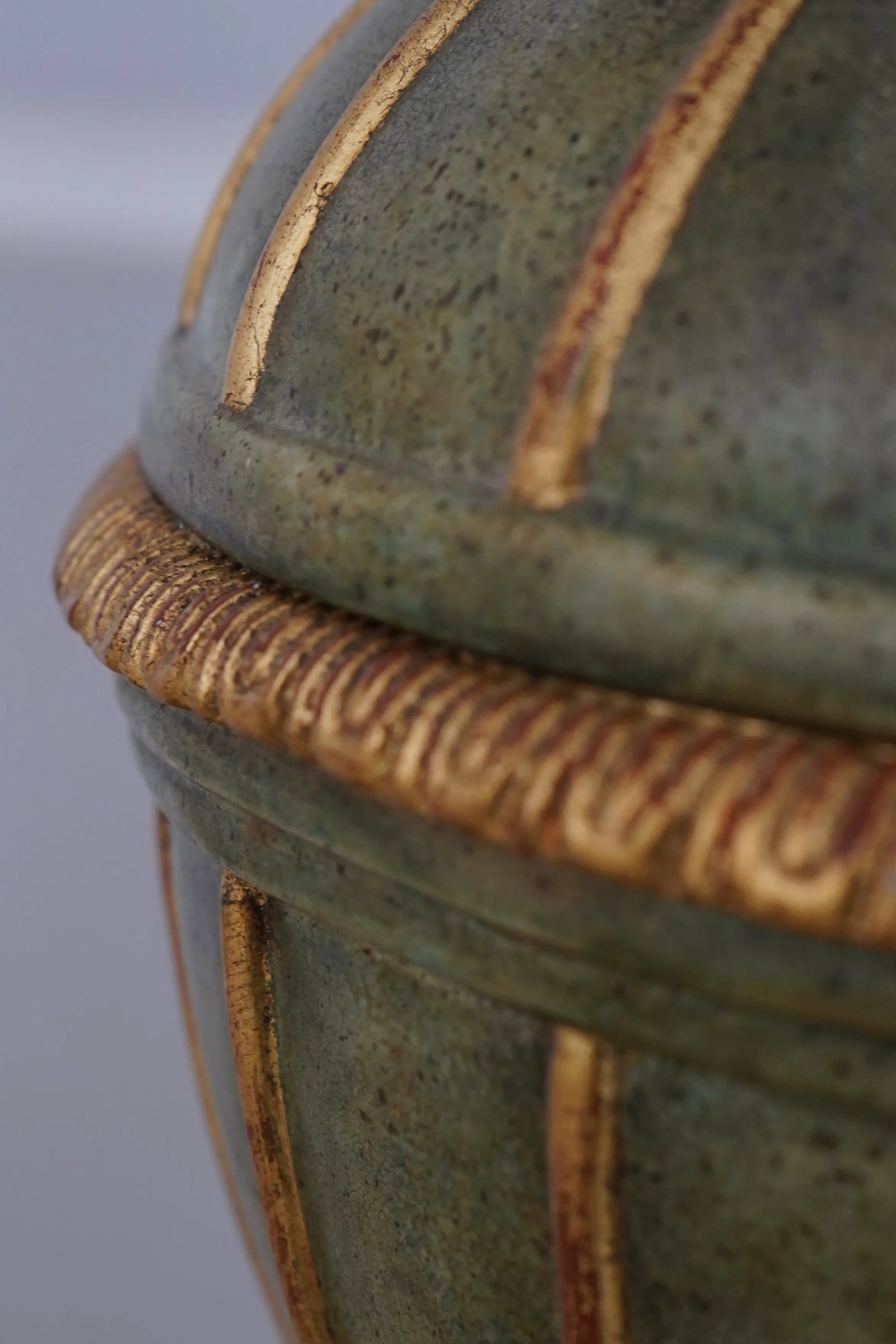 Maitland-Smith Green & Bronze Lidded Urn - 4