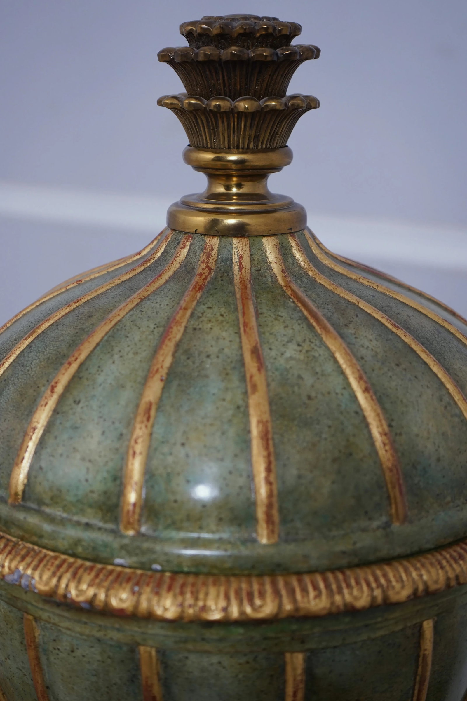 Maitland-Smith Green & Bronze Lidded Urn - 8