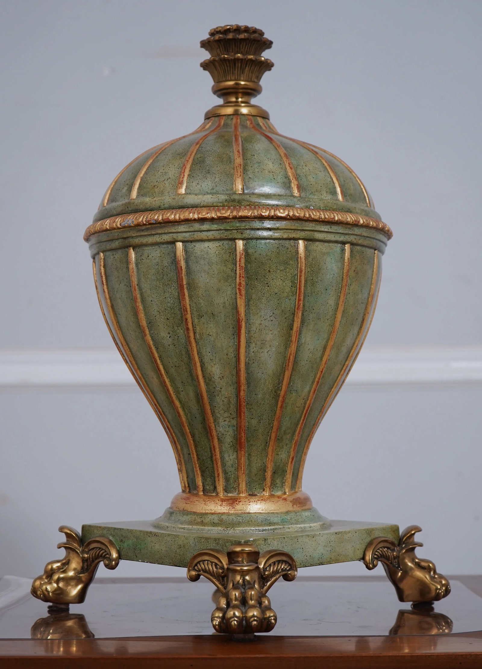 Maitland-Smith Green & Bronze Lidded Urn - 9