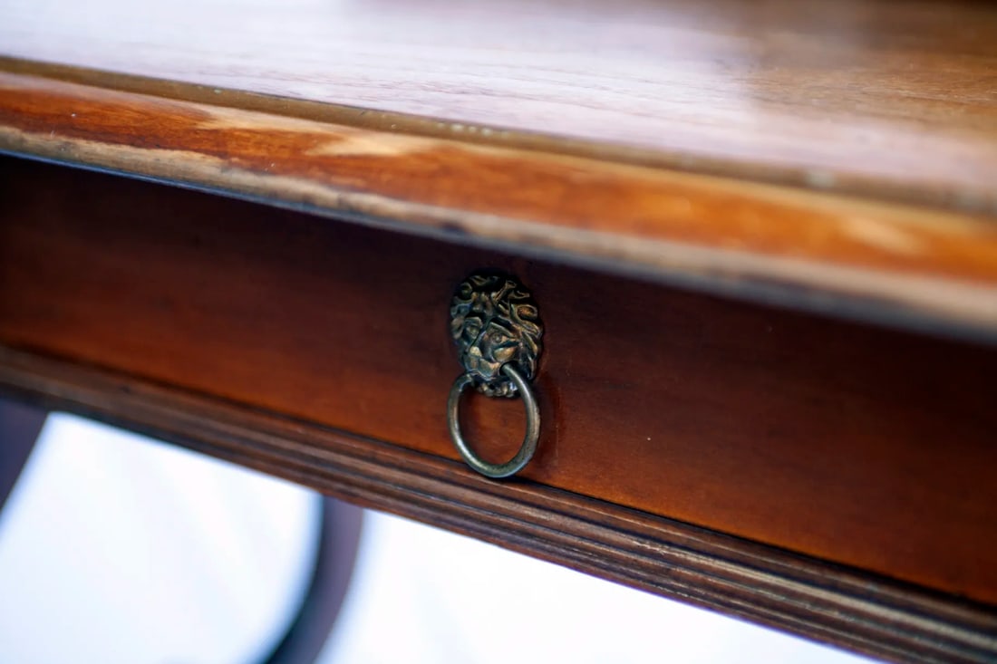 Antique Wooden 1920's Desk With Drawer - 10