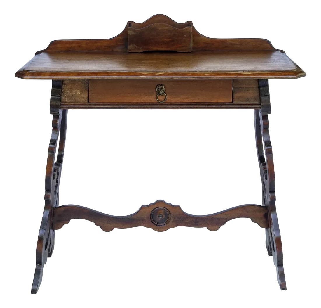 Antique Wooden 1920's Desk With Drawer (1 of 12)