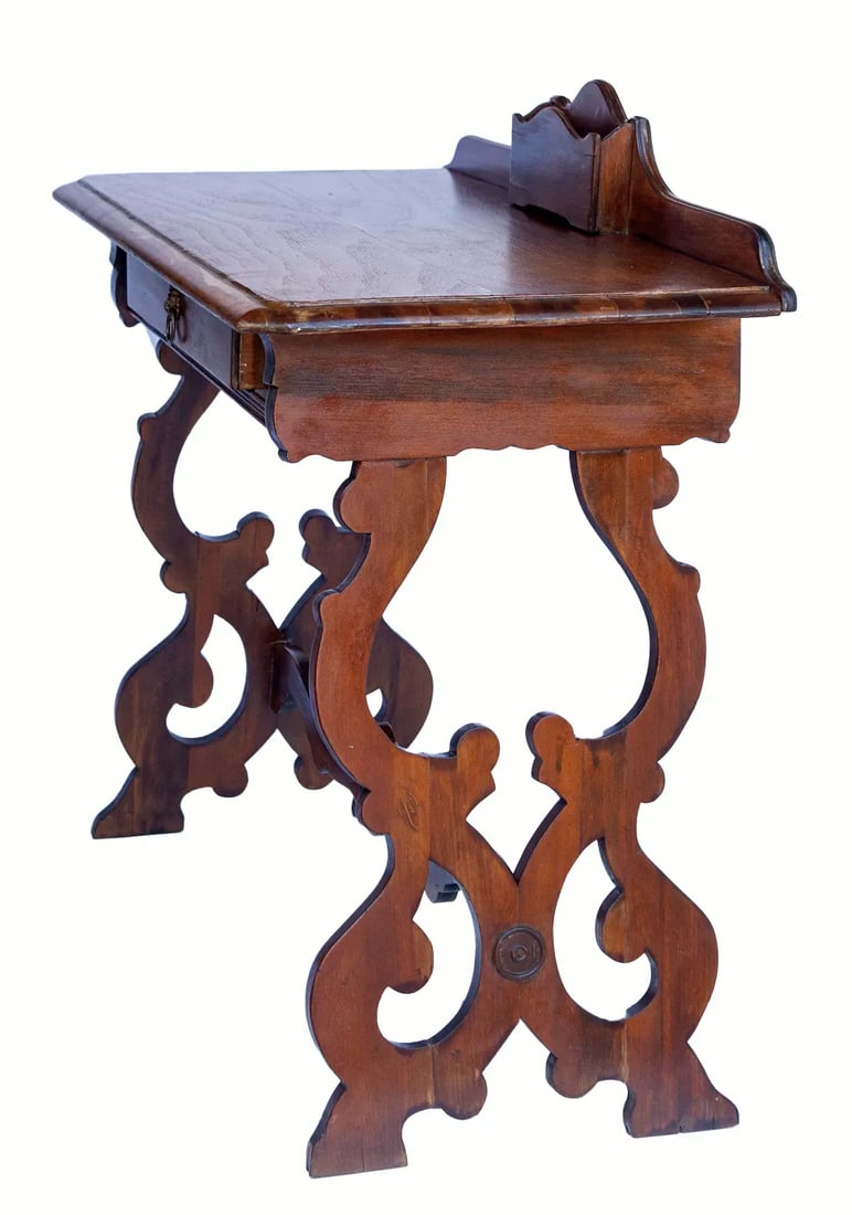 Antique Wooden 1920's Desk With Drawer - 7