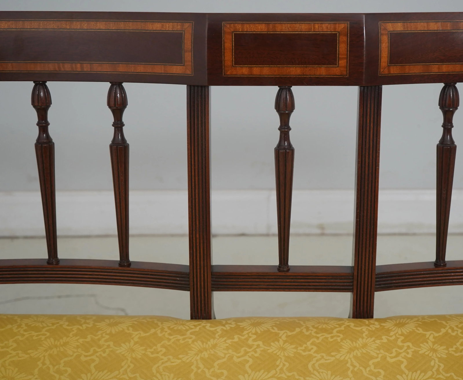 Wood & Hogan Sheraton Inlaid Mahogany Settee Bench - 5