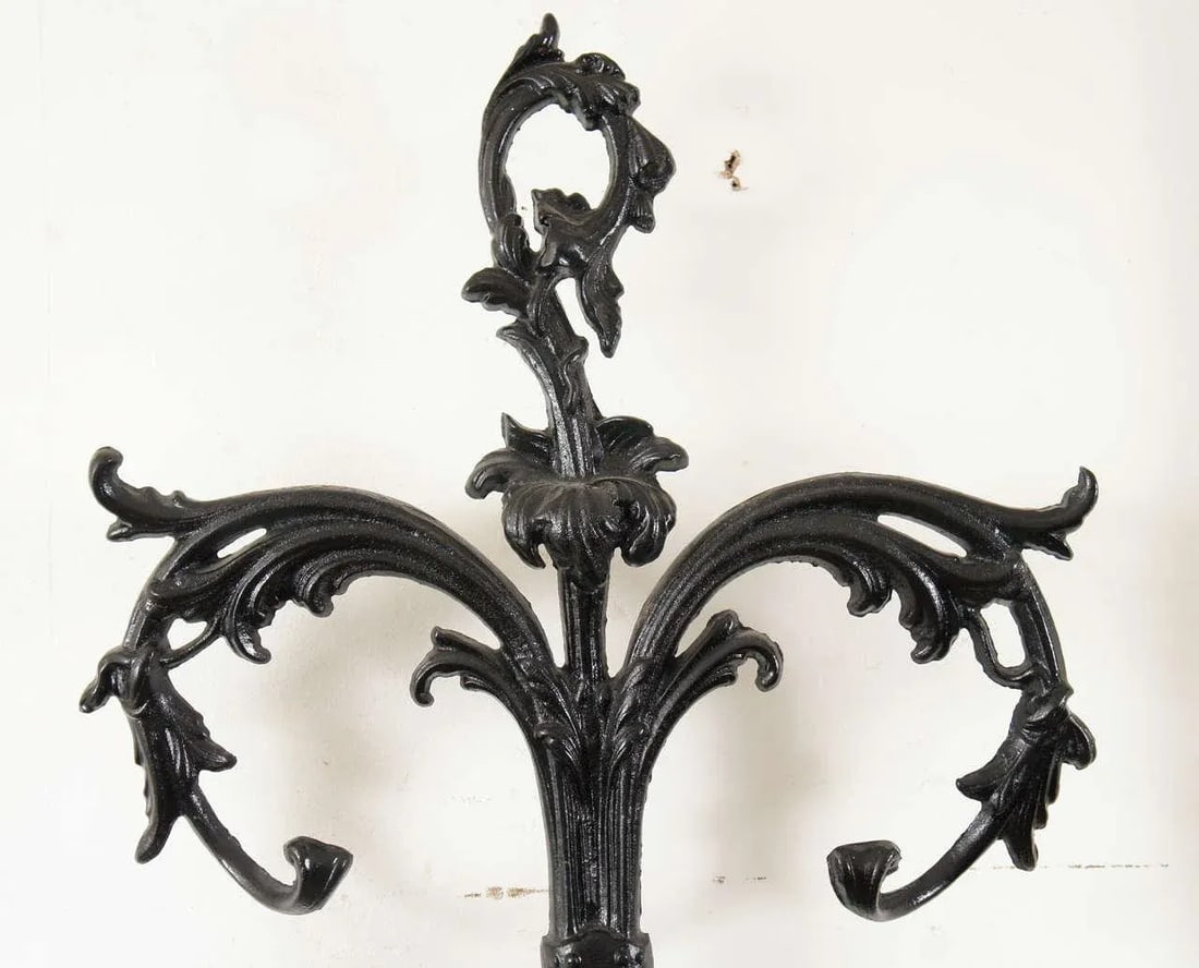19th Century Black Painted Cast Iron Hall Tree - 4