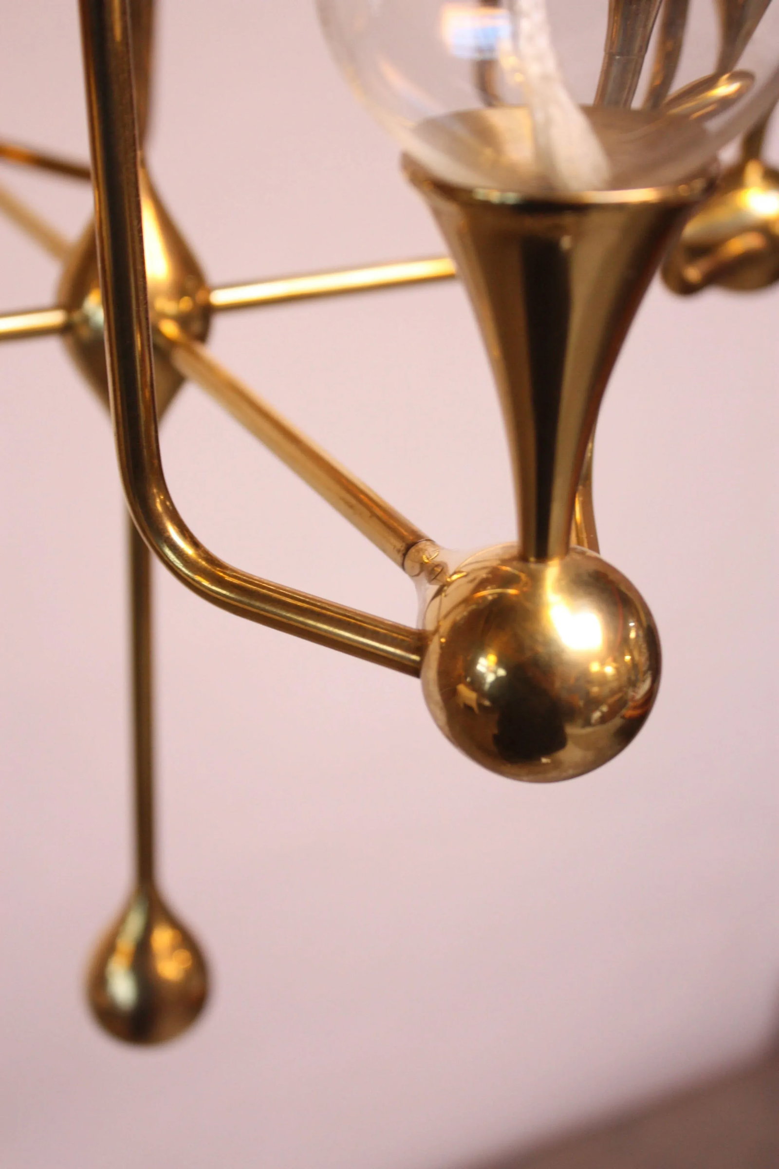 West German Brass and Glass Oil Lamp Candelabra by Freddie Andersen - 4