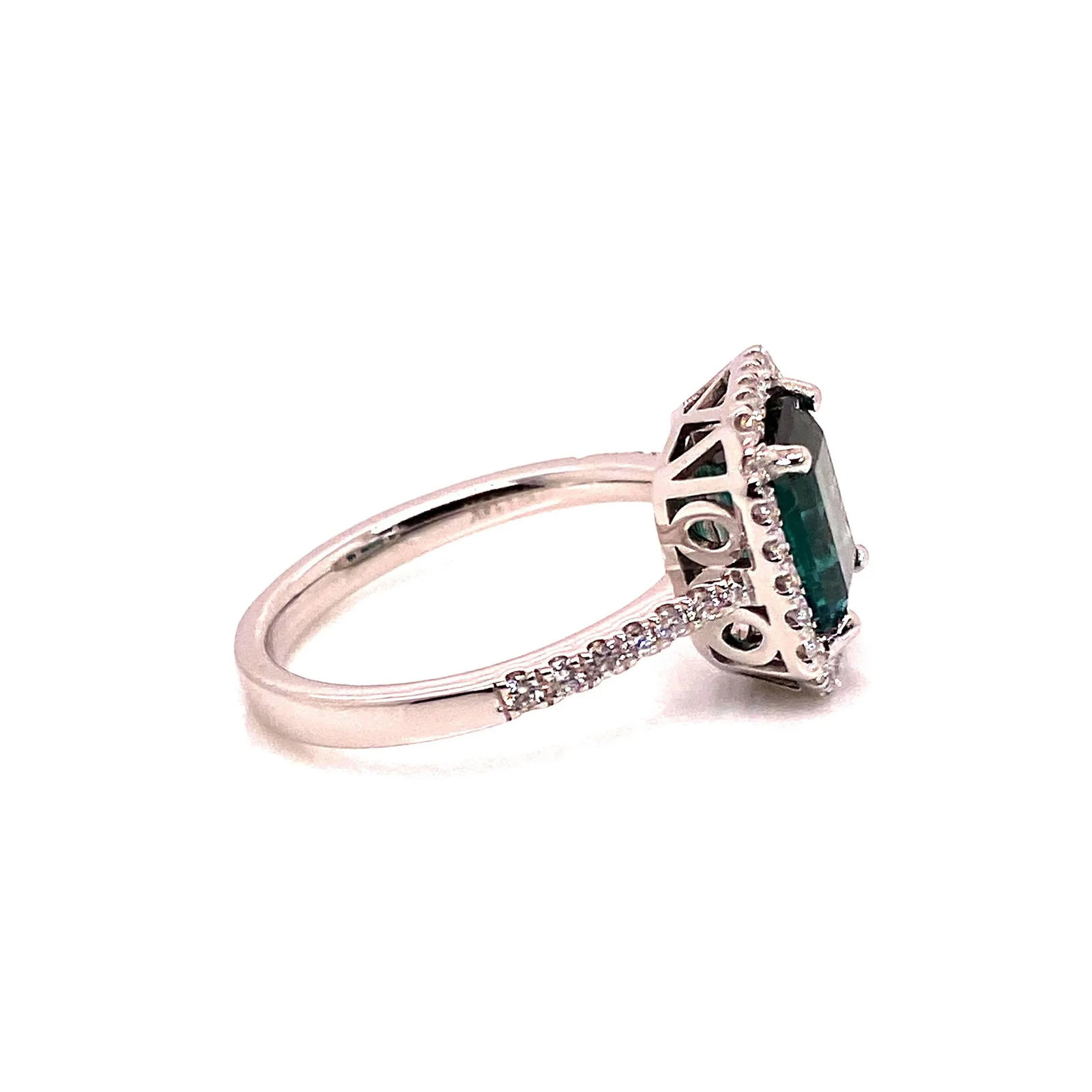 Green Tourmaline and Diamond Dinner Ring Size 6.5 - 6