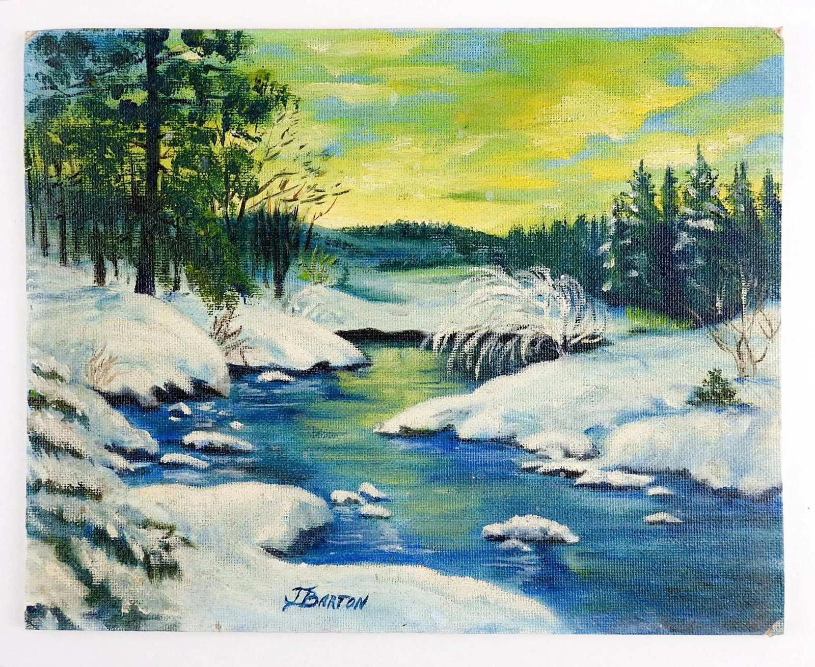 Mid 20th Century Snowy Forest Landscape Painting - 2