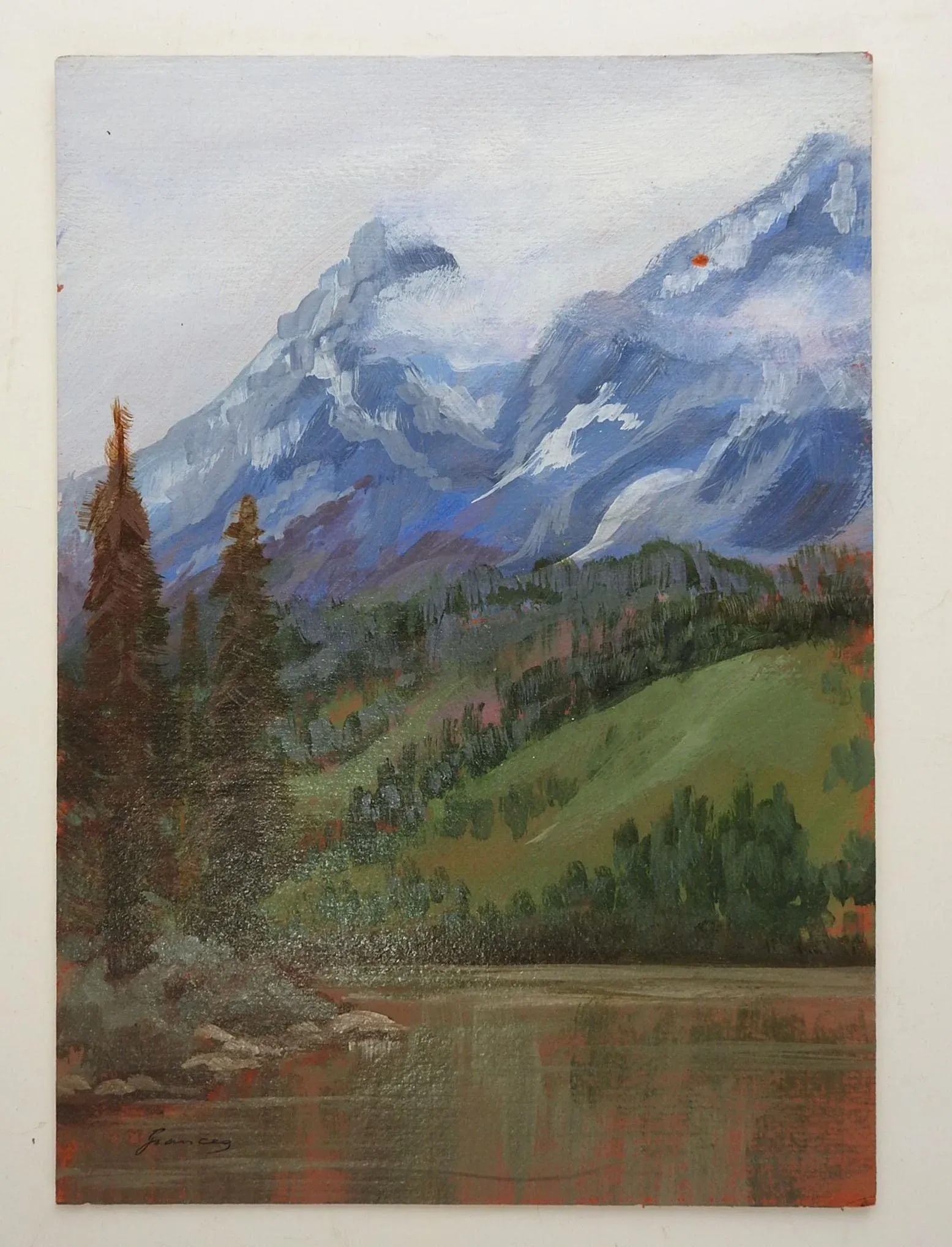 Late 20th Century Mountain River Landscape Painting - 2