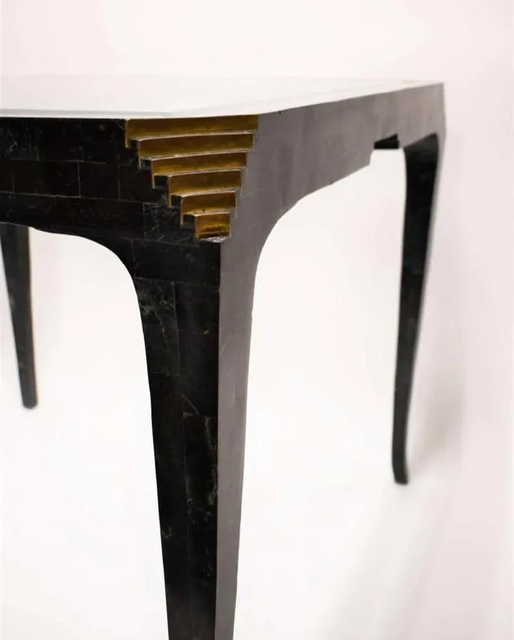 1970s Maitland Smith Tessellated Marble and Glass GameTable - 3