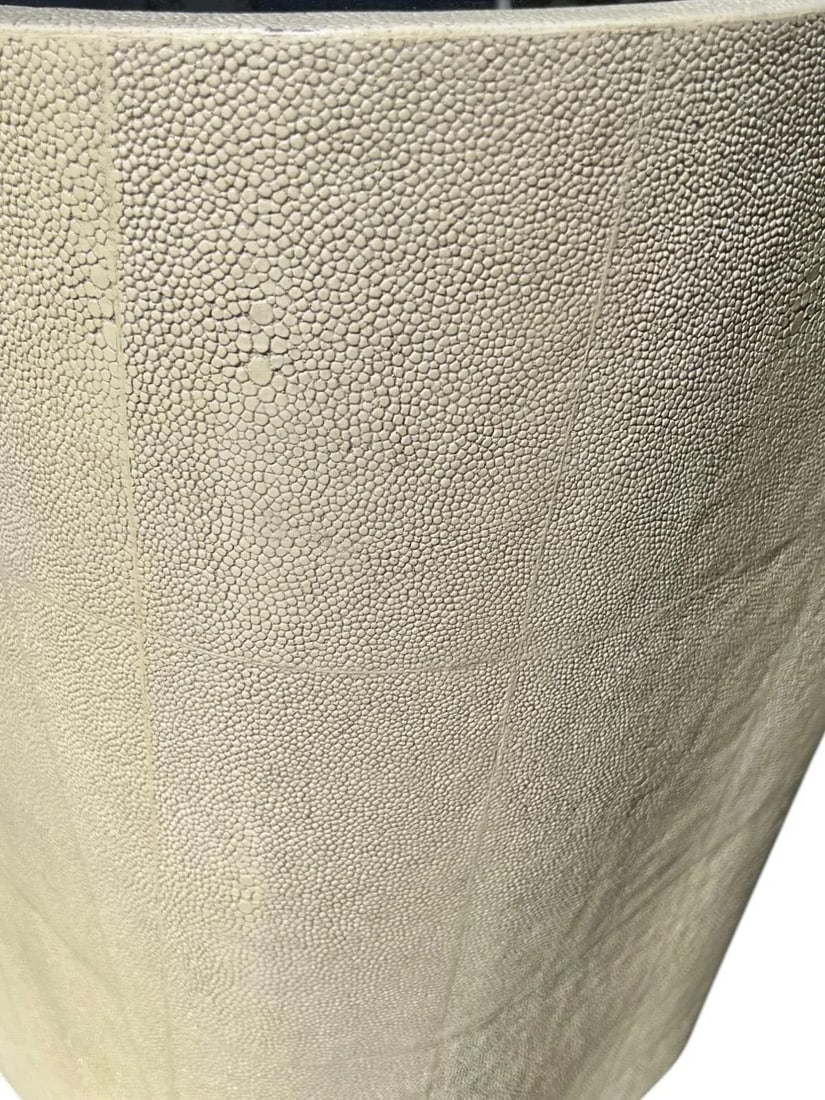 Shagreen Plinth Side Table With Mercury Mirror Top - 4