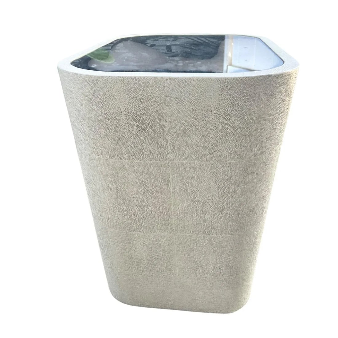 Shagreen Plinth Side Table With Mercury Mirror Top - 7