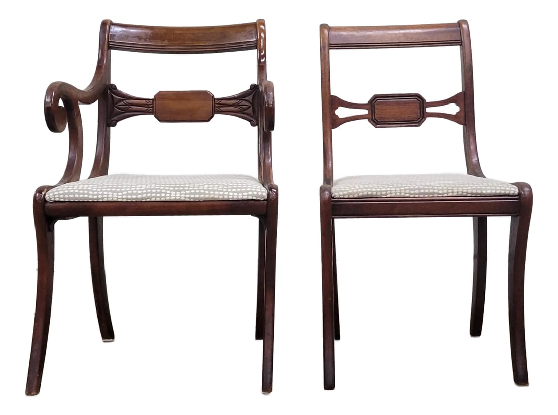 Vintage Drexel Duncan Phyfe Regency Style Dining Chairs - Pair (1 of 10)