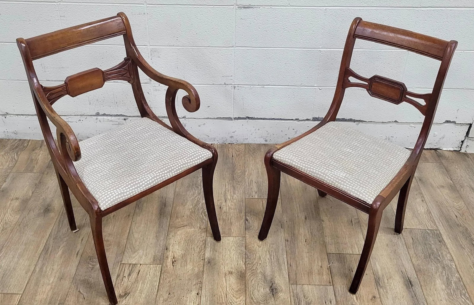 Vintage Drexel Duncan Phyfe Regency Style Dining Chairs - Pair - 3