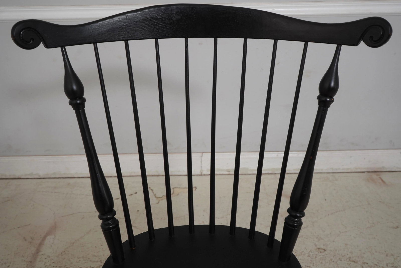 Pair Black Painted Comb Back Windsor Armchairs - 5