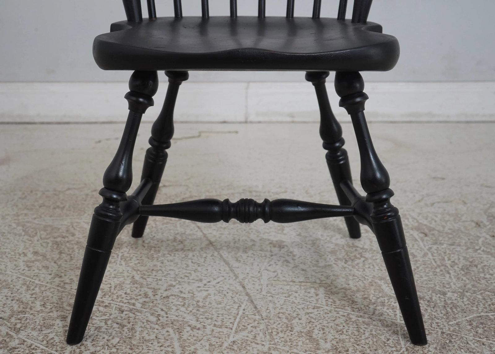 Pair Black Painted Comb Back Windsor Armchairs - 7
