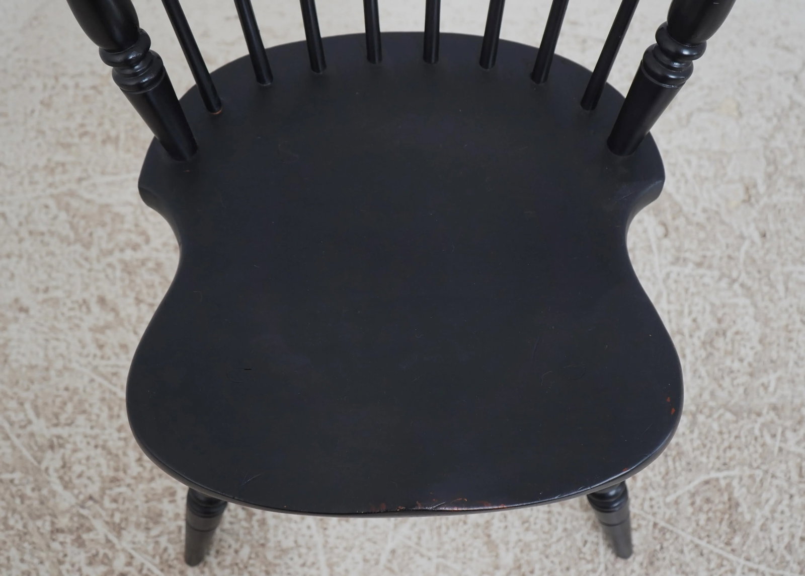 Pair Black Painted Comb Back Windsor Armchairs - 8
