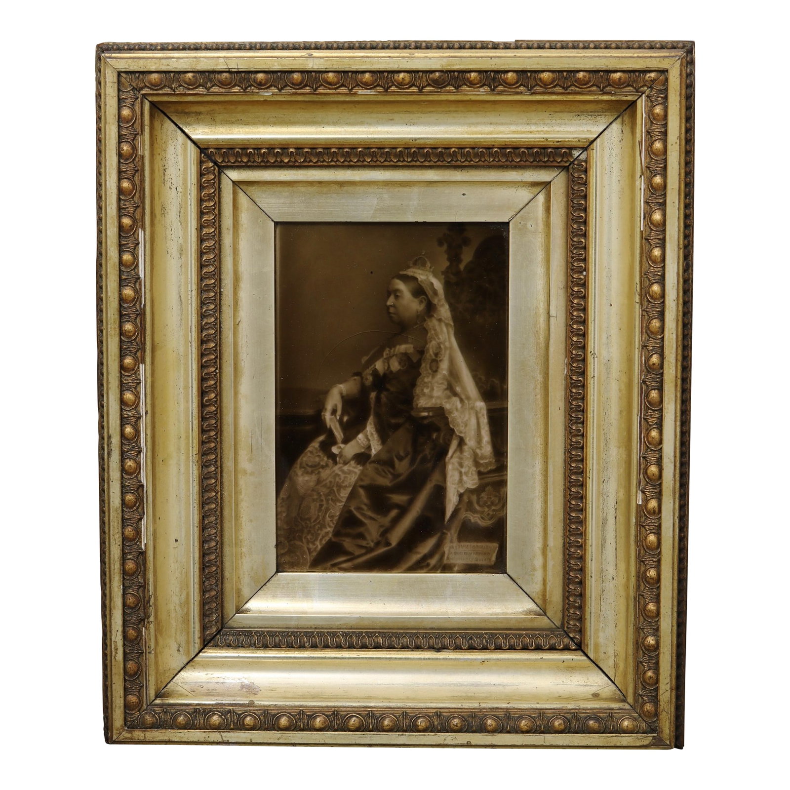 1897 Queen Victoria Sepia Photographic Tile - Sherwin & Cotton: A stunning tribute to Queen Victoria's Diamond Jubilee, this 1897 Sherwin & Cotton photographic tile panel captures the monarch in exquisite sepia detail. Designed by George Cartlidge, a pioneer of