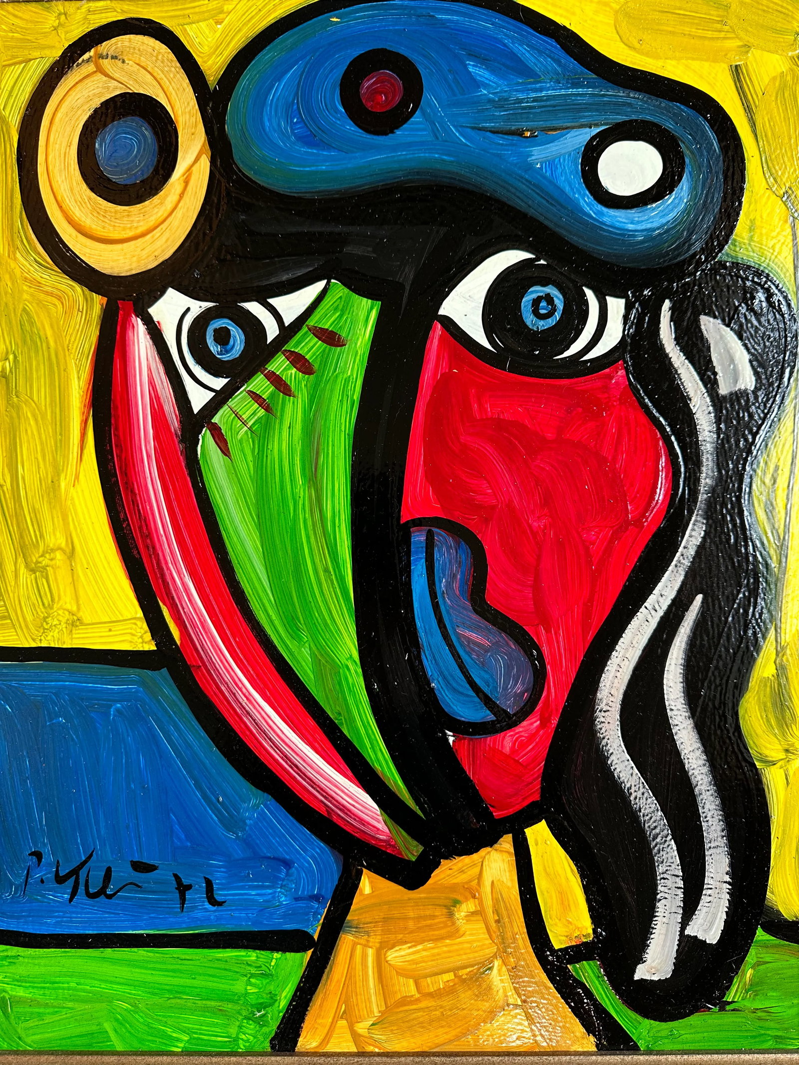 Picasso Style Painting by Peter Keil, 1972 - 4