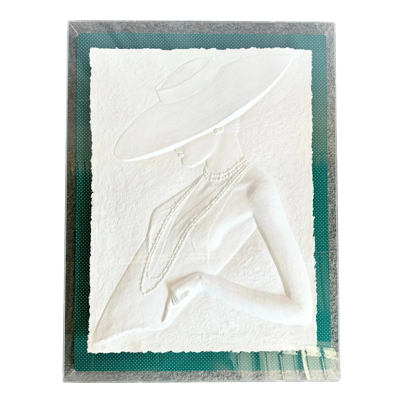 Art Deco Signed Cast Paper "Sophisticated Lady" by David Fisher 516/1000: Elevate your space with the timeless elegance of Sophisticated Lady by David Fisher. This signed and numbered cast paper artwork (516/1000) captures the refined grace of Art Deco design, featuring a