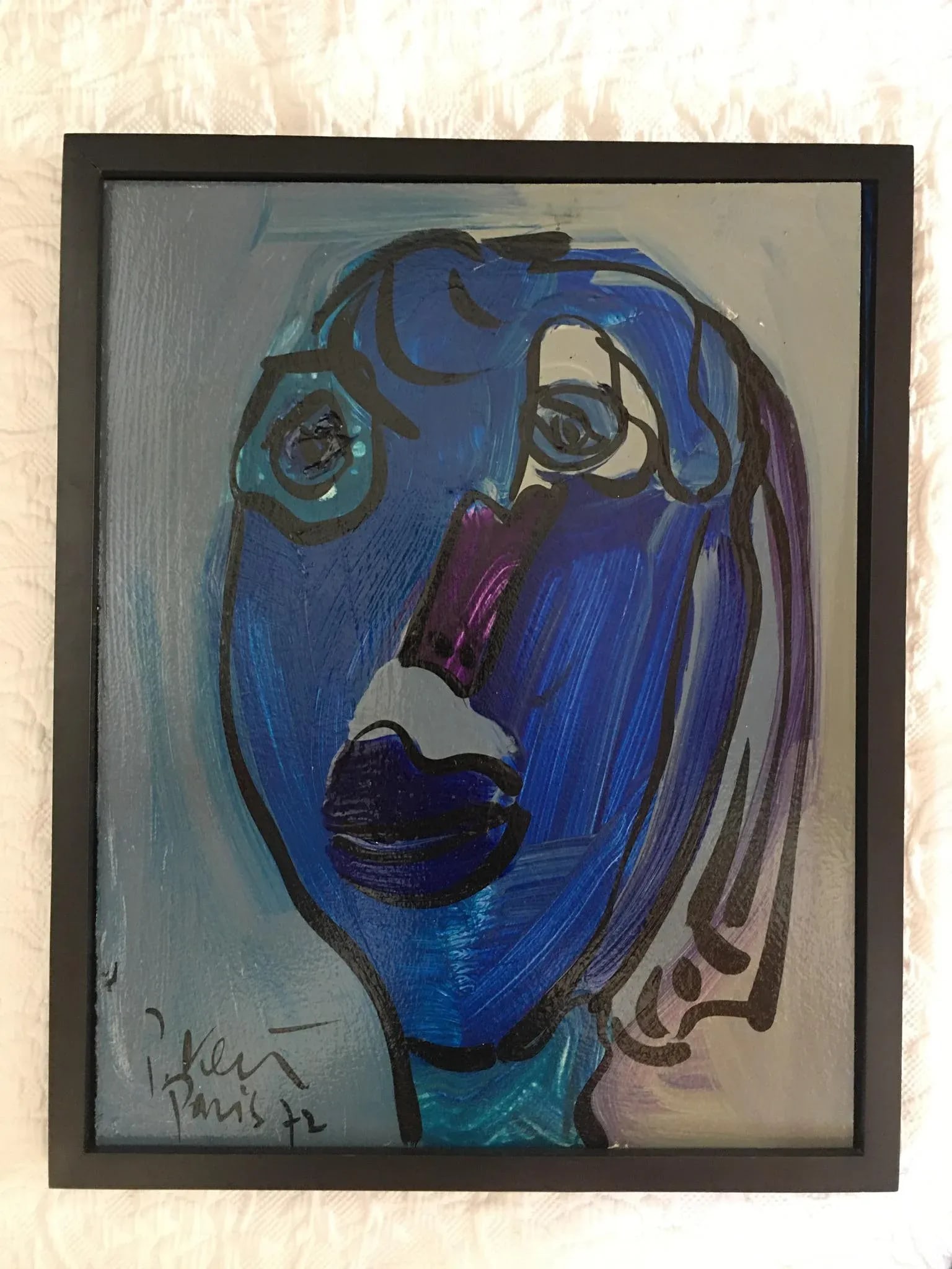 Abstract Portrait Painting by Peter Keil, Paris 1972 - 6