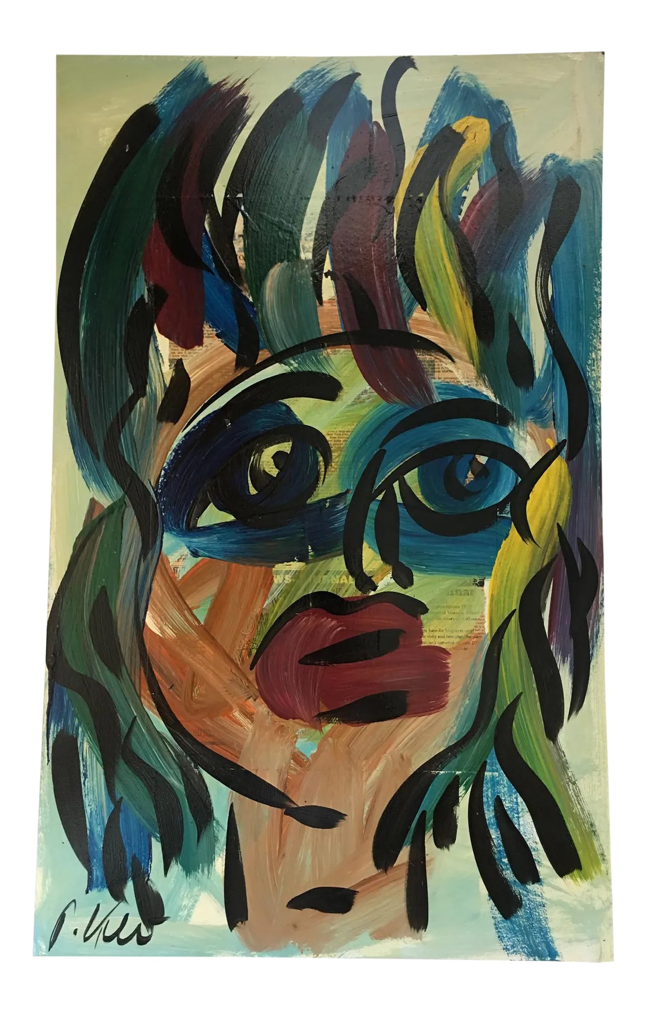 Abstract Painting by Peter Keil: Peter Keil is a German artist that focuses primarily on abstract expressionism. Keil painted with some of the greats including Joan Miro, Pablo Picasso and Andy Warhol, to name a few. This is an inter