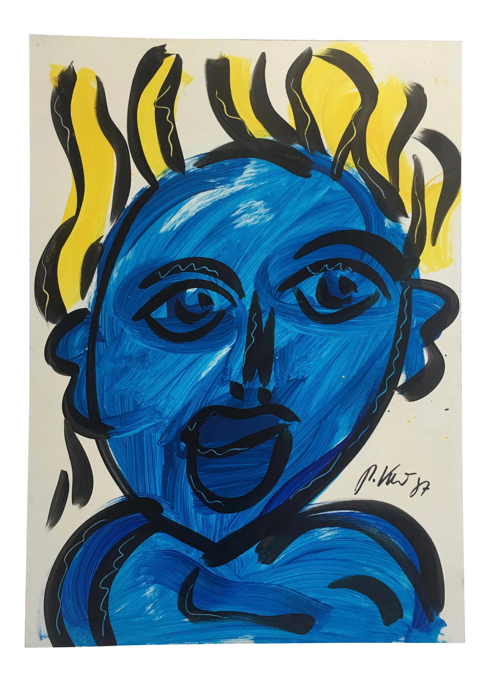 Peter Keil, 1987: Peter Keil is a German artist that focuses primarily on abstract expressionism. Keil painted with some of the greats including Joan Miro, Pablo Picasso and Andy Warhol, to name a few. This is a gorgeo
