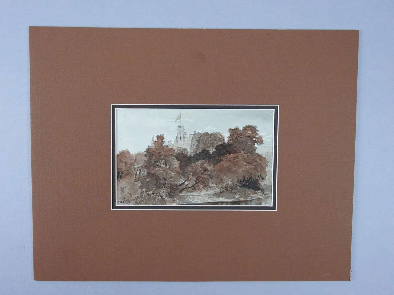 Small 1871 Bothal Castle Impressionist Watercolor Study Painting - 4