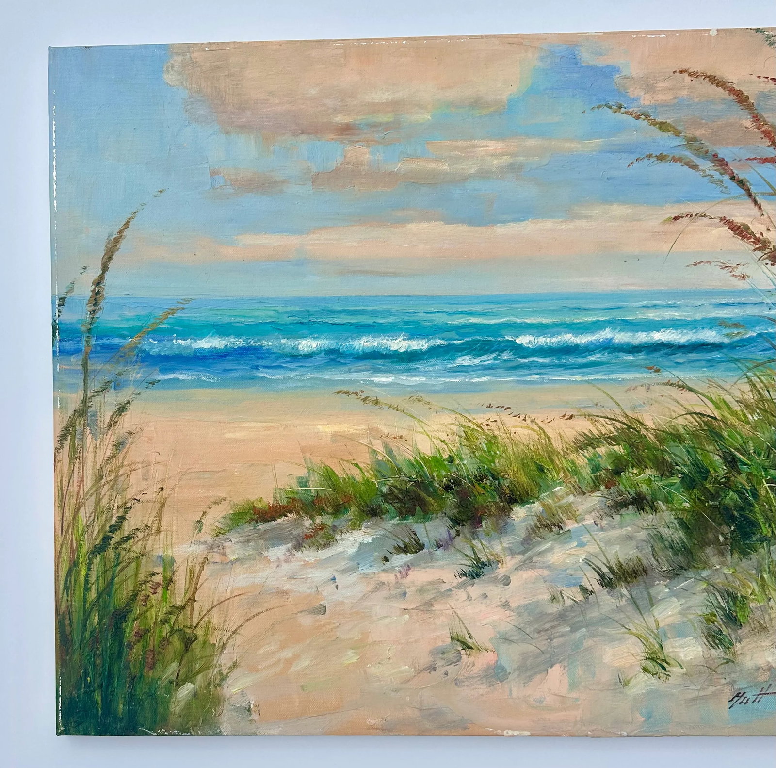 Beach Dune Scene, Original Oil on Canvas by Matt Thomas - 3