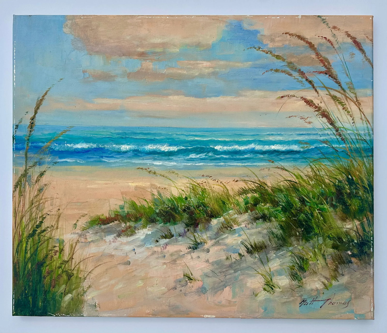 Beach Dune Scene, Original Oil on Canvas by Matt Thomas - 4