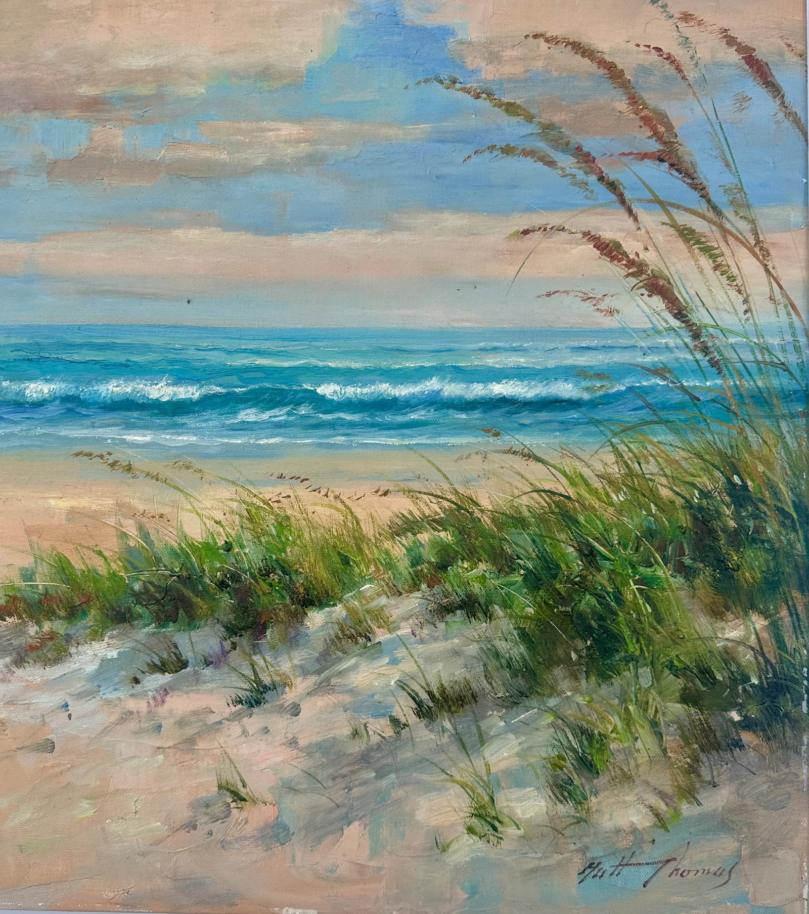 Beach Dune Scene, Original Oil on Canvas by Matt Thomas - 5