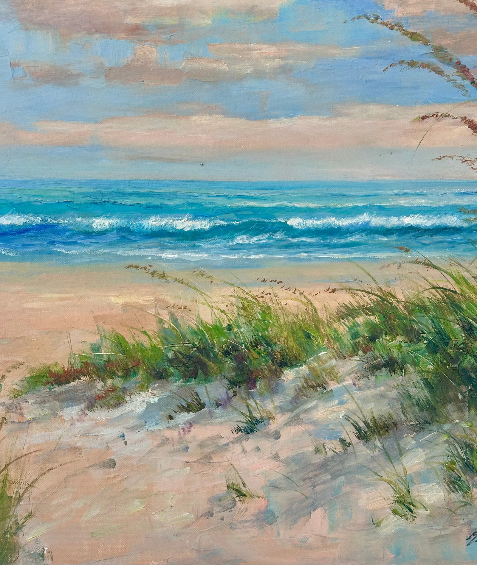 Beach Dune Scene, Original Oil on Canvas by Matt Thomas - 6