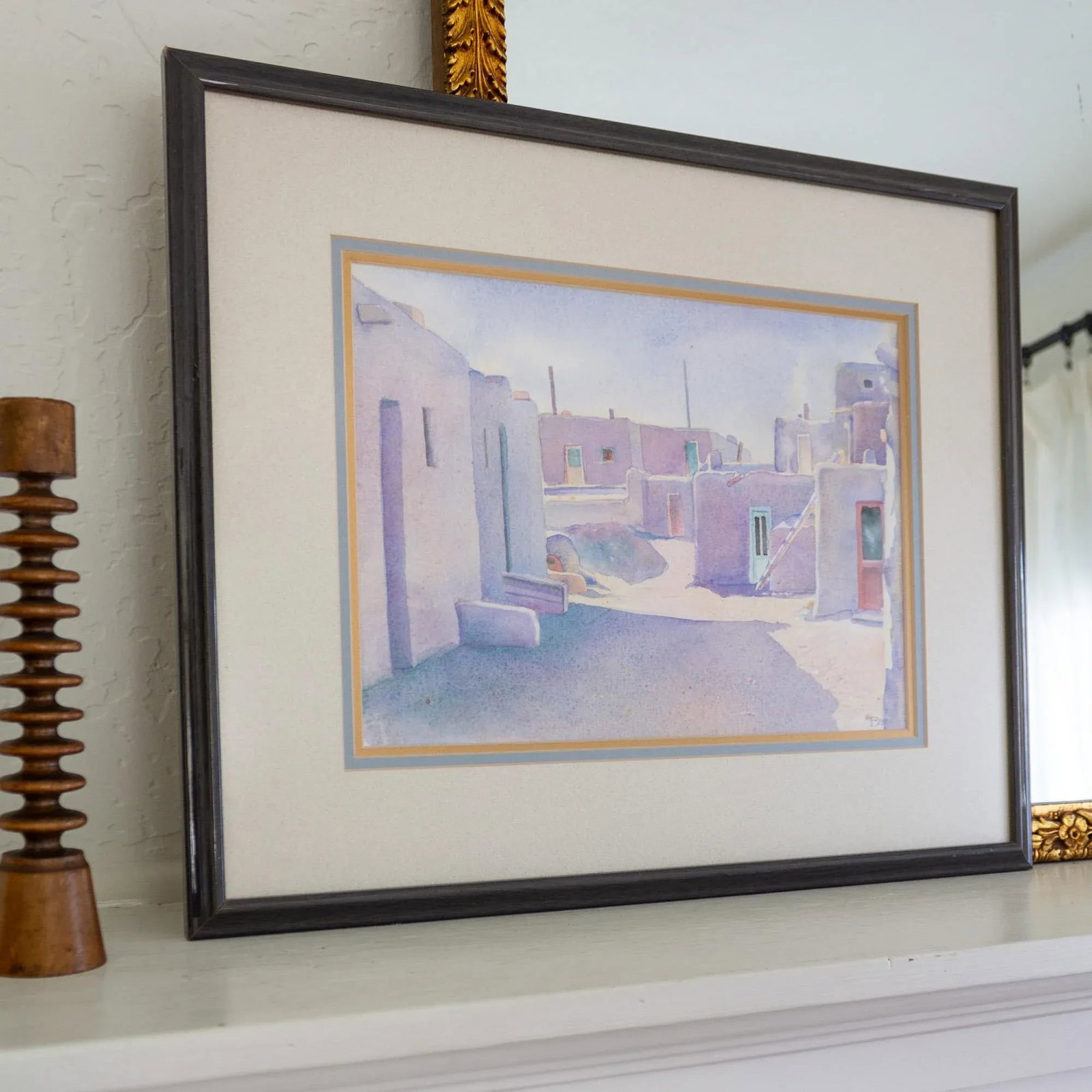 Watercolor of a Village in New Mexico by Leigh Anne Boy - 3
