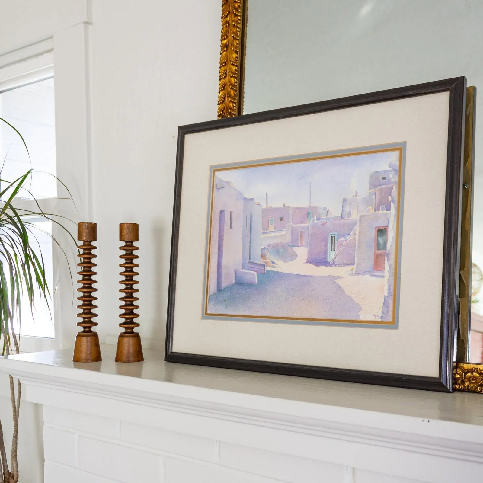 Watercolor of a Village in New Mexico by Leigh Anne Boy - 4