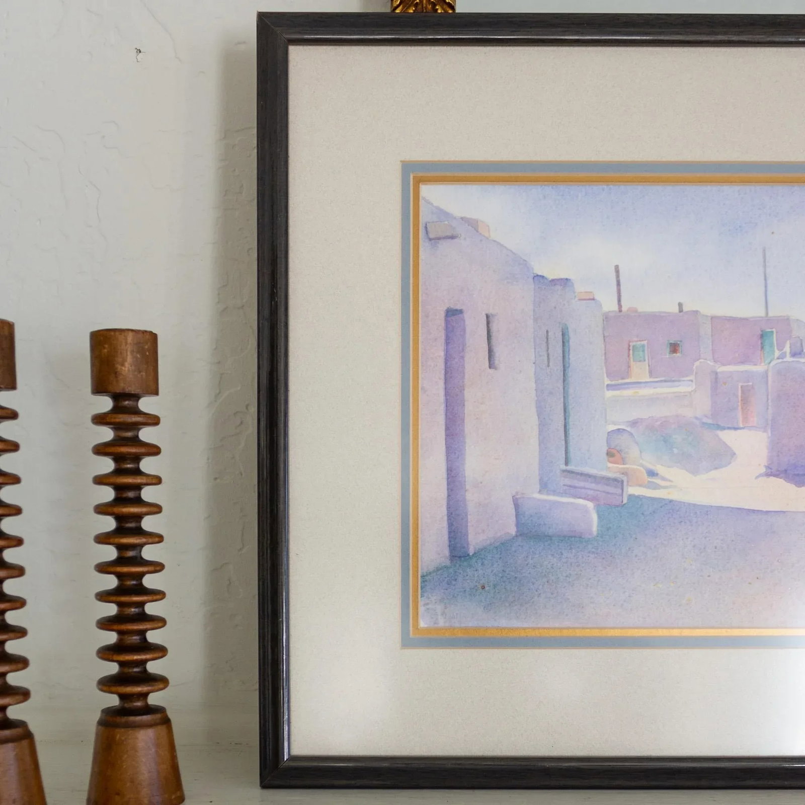 Watercolor of a Village in New Mexico by Leigh Anne Boy - 6