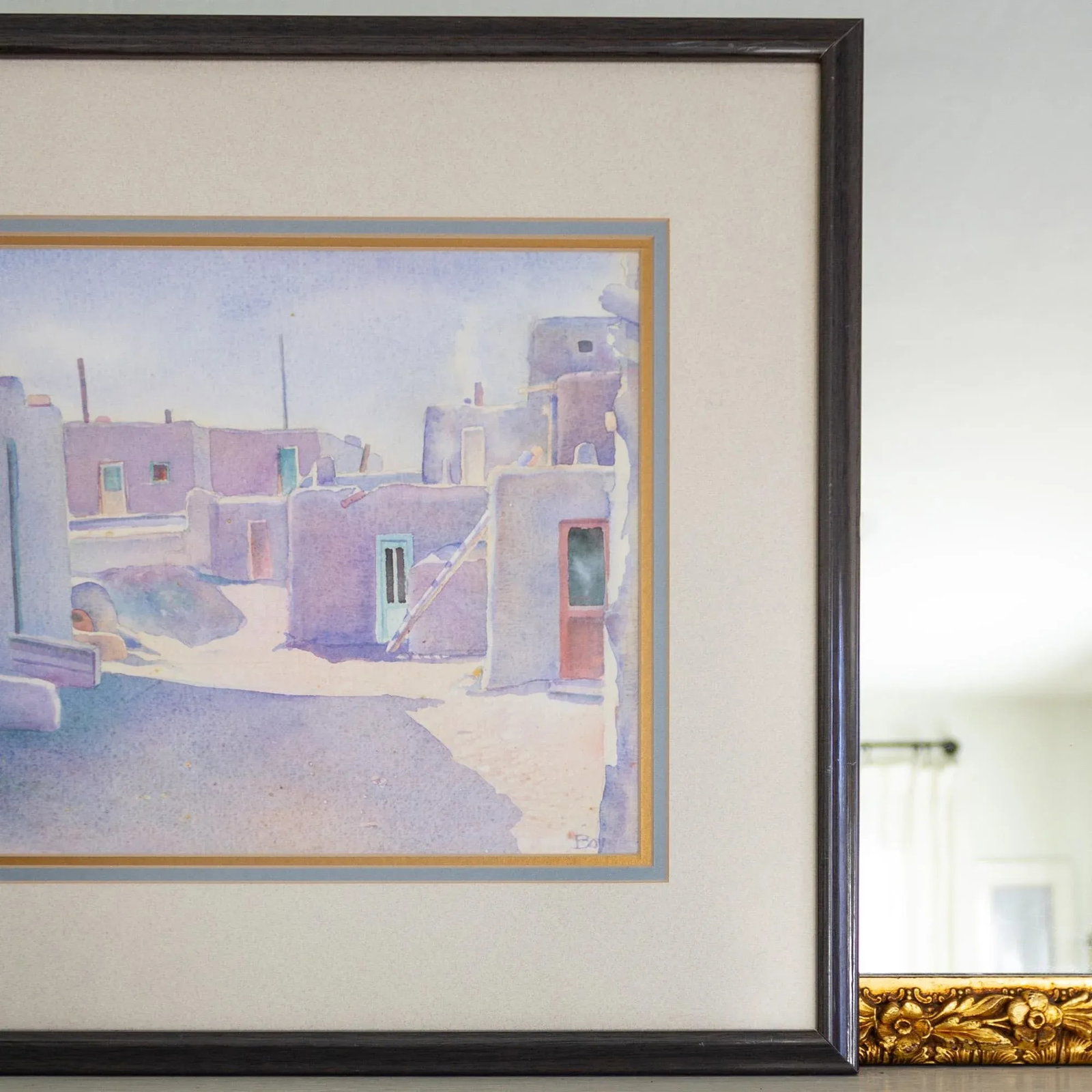 Watercolor of a Village in New Mexico by Leigh Anne Boy - 7