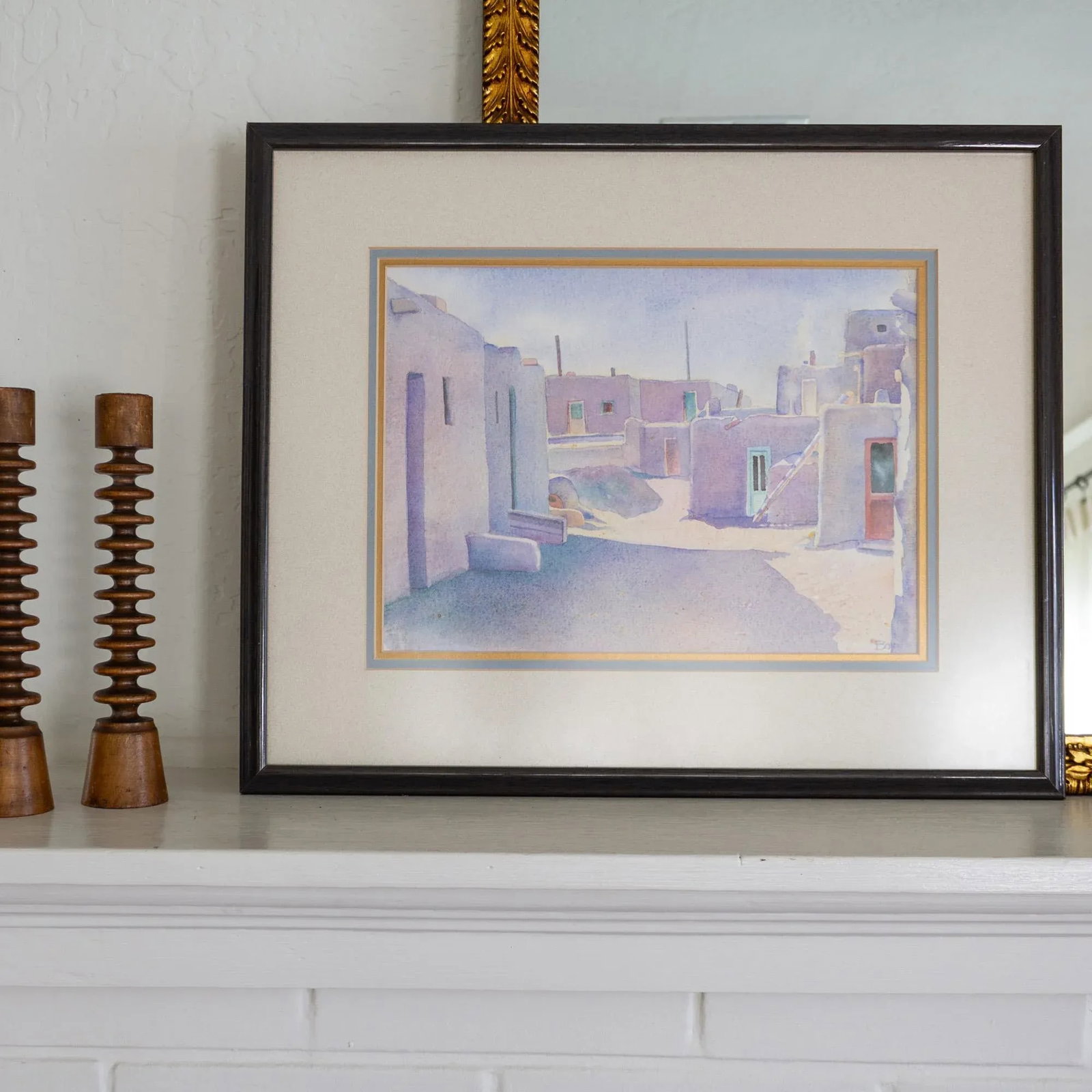 Watercolor of a Village in New Mexico by Leigh Anne Boy - 8