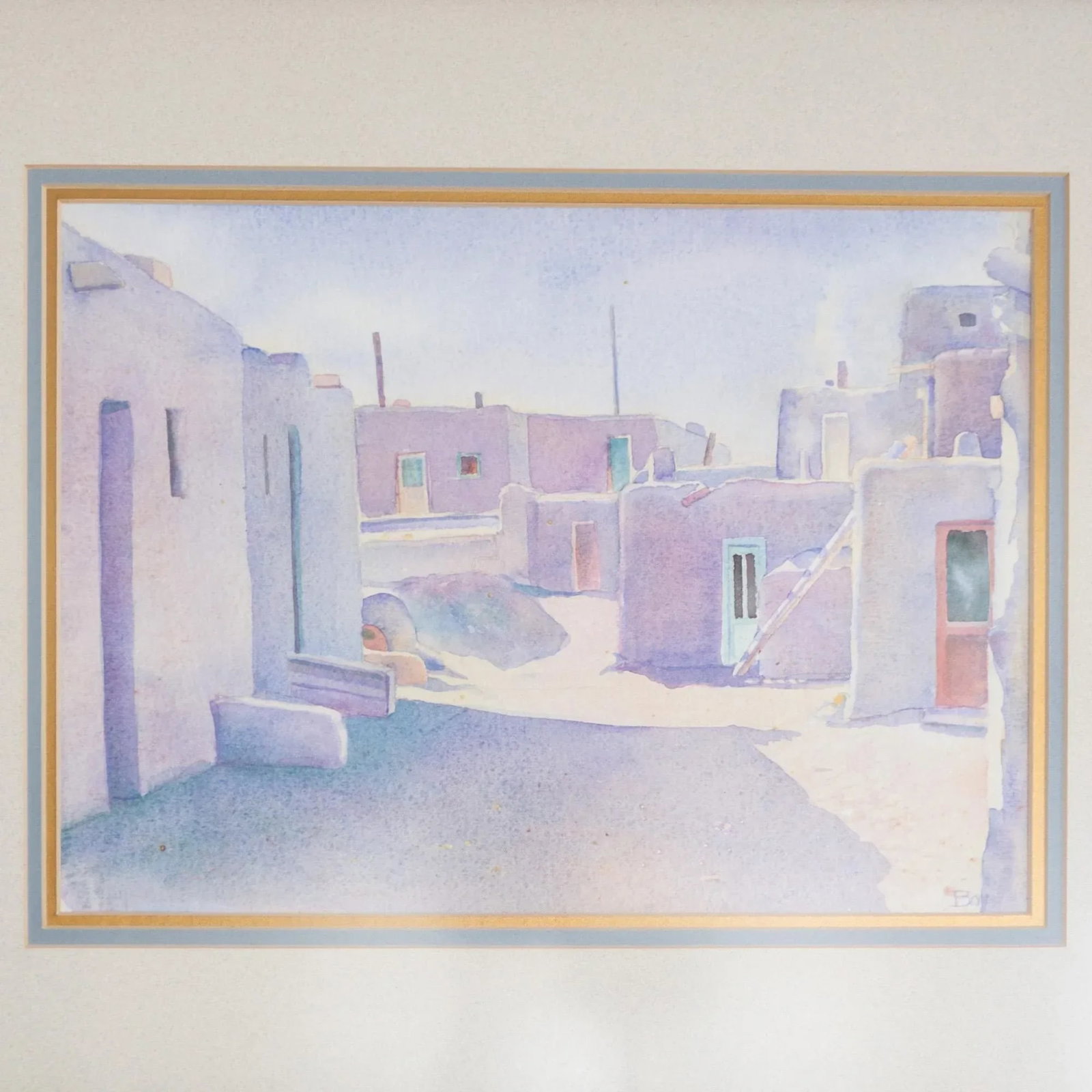 Watercolor of a Village in New Mexico by Leigh Anne Boy - 9