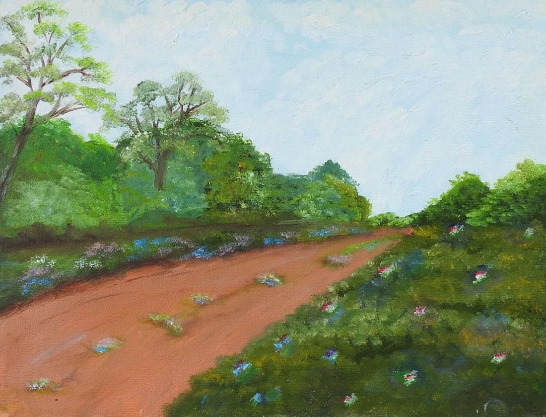 Late 20th Century Country Road Landscape Painting - 3