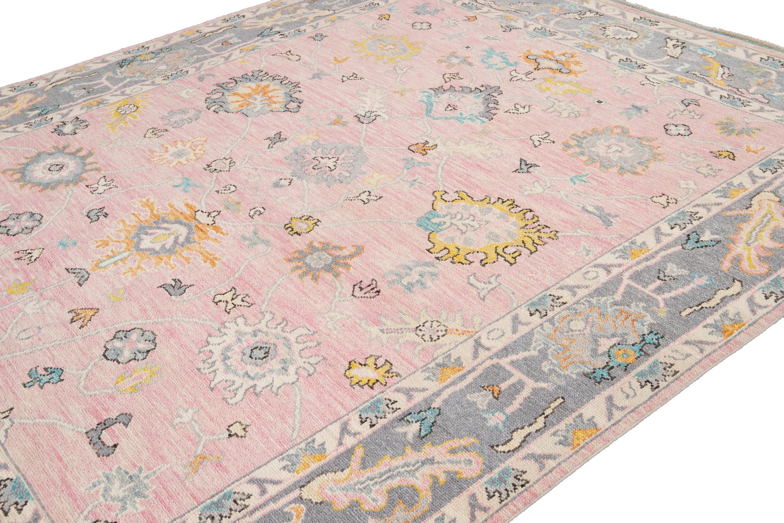 21st Century Contemporary Modern Oushak Style Wool Rug - 11