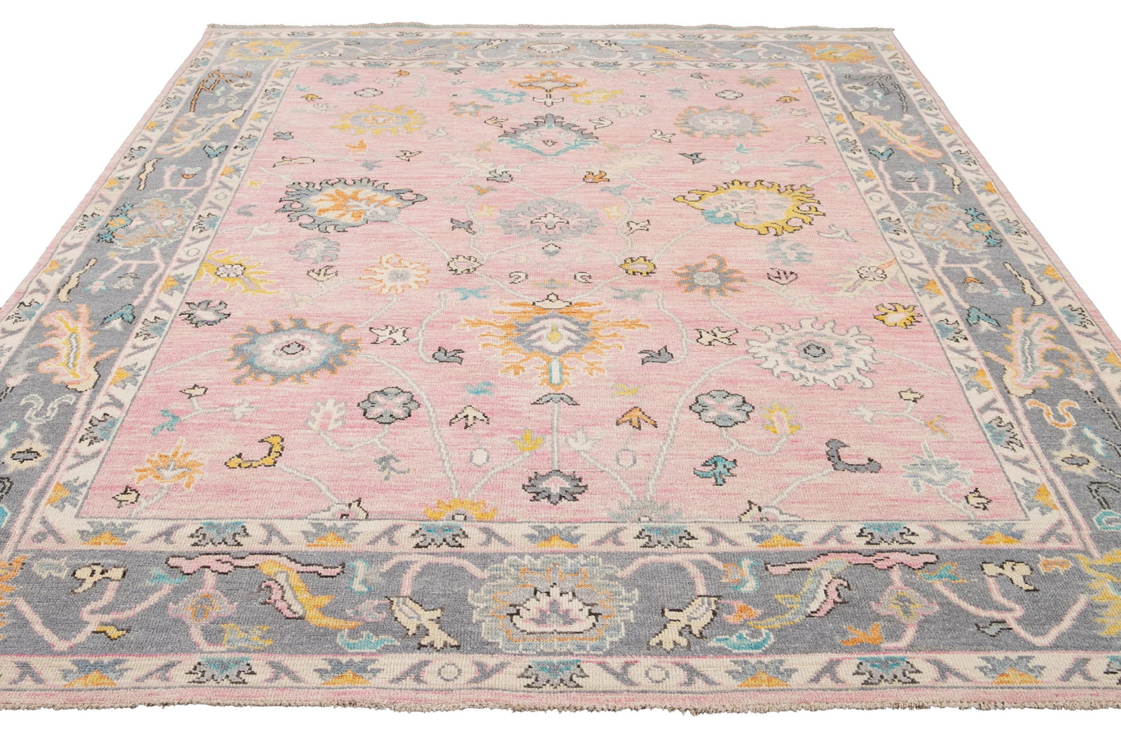 21st Century Contemporary Modern Oushak Style Wool Rug - 12
