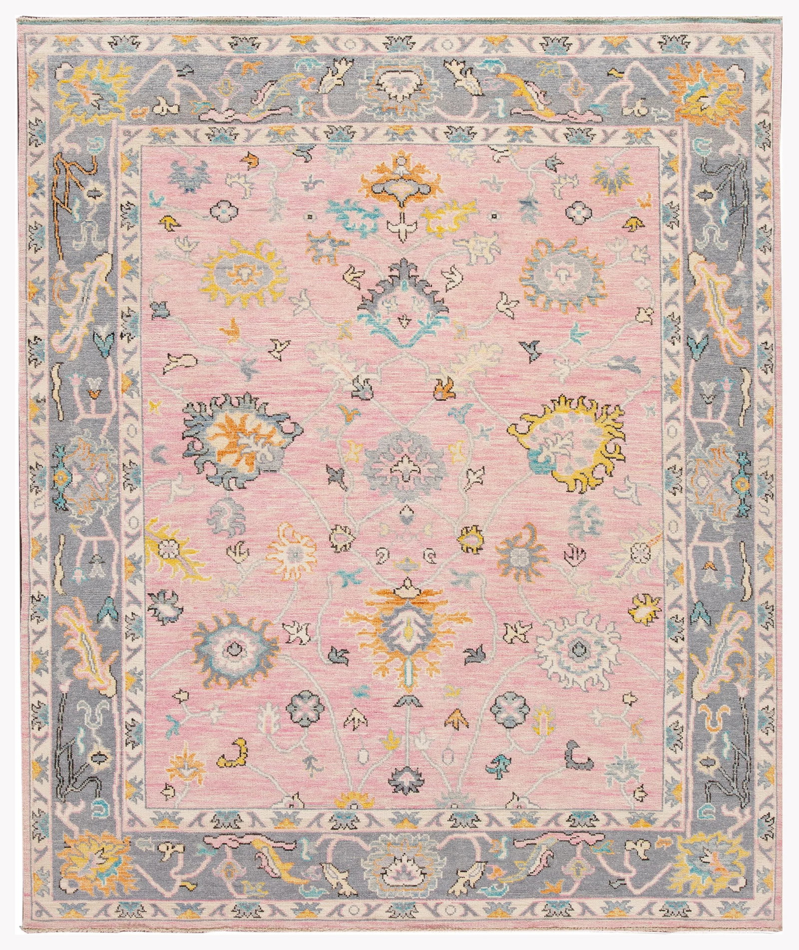 21st Century Contemporary Modern Oushak Style Wool Rug - 13