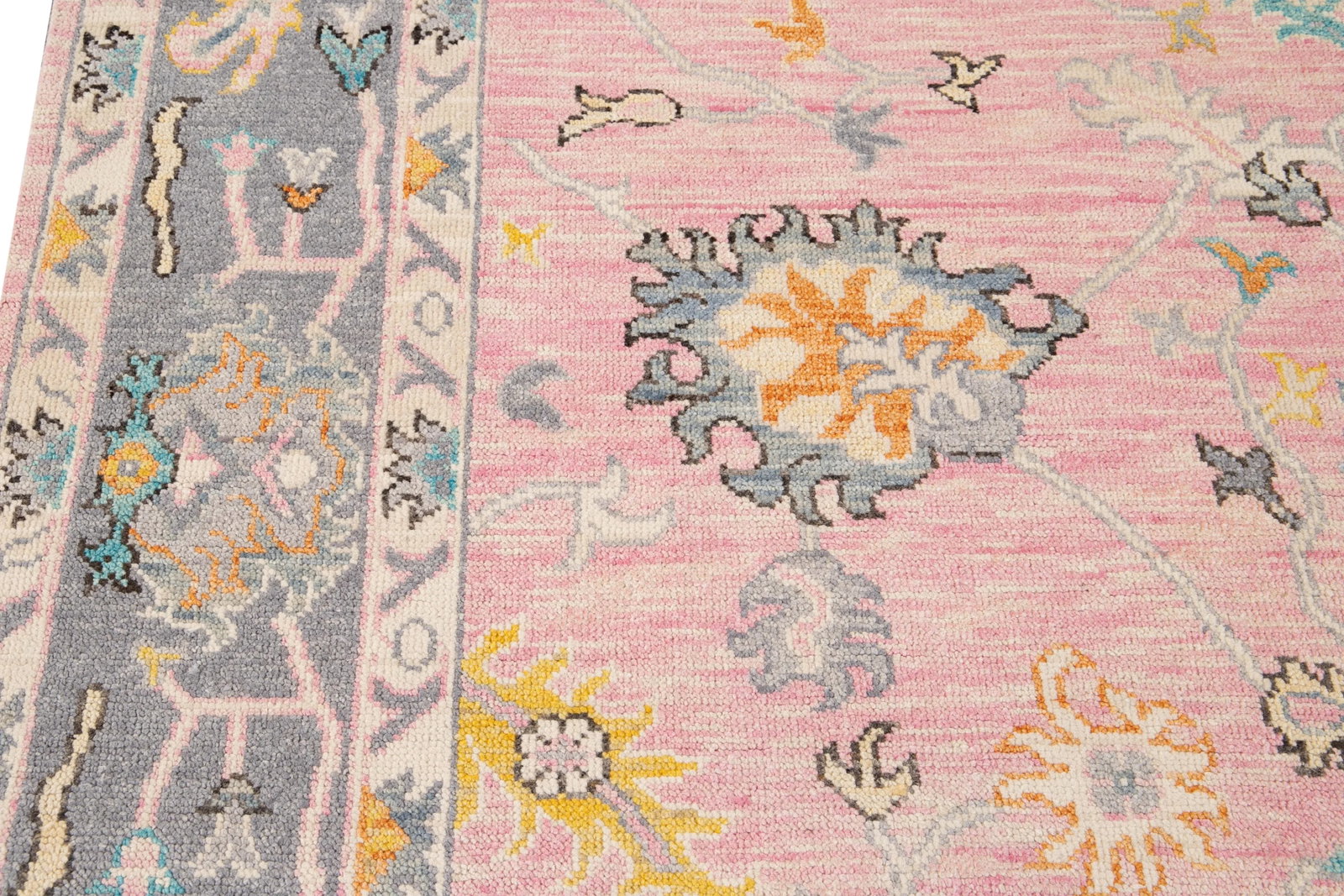 21st Century Contemporary Modern Oushak Style Wool Rug - 7