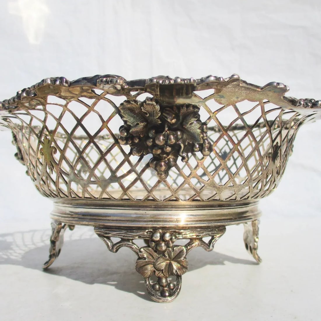 Dated 1928 James Dixon & Sons Sterling Silver Pierced Bowl - 2