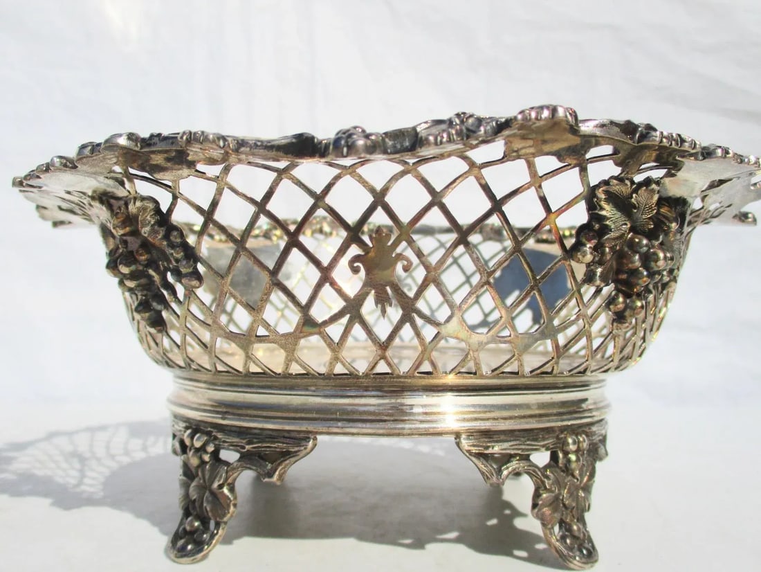 Dated 1928 James Dixon & Sons Sterling Silver Pierced Bowl - 3