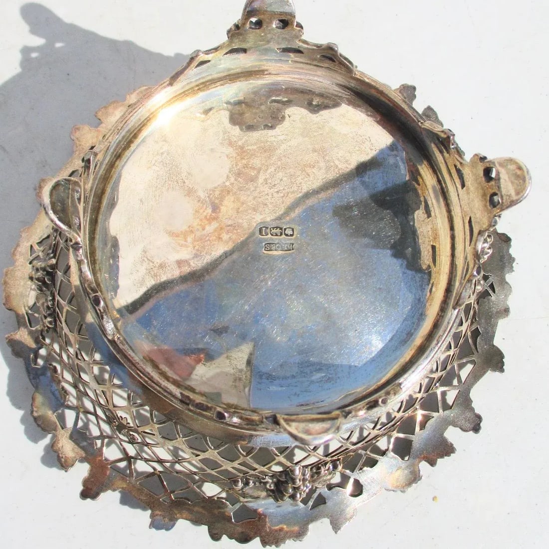 Dated 1928 James Dixon & Sons Sterling Silver Pierced Bowl - 7