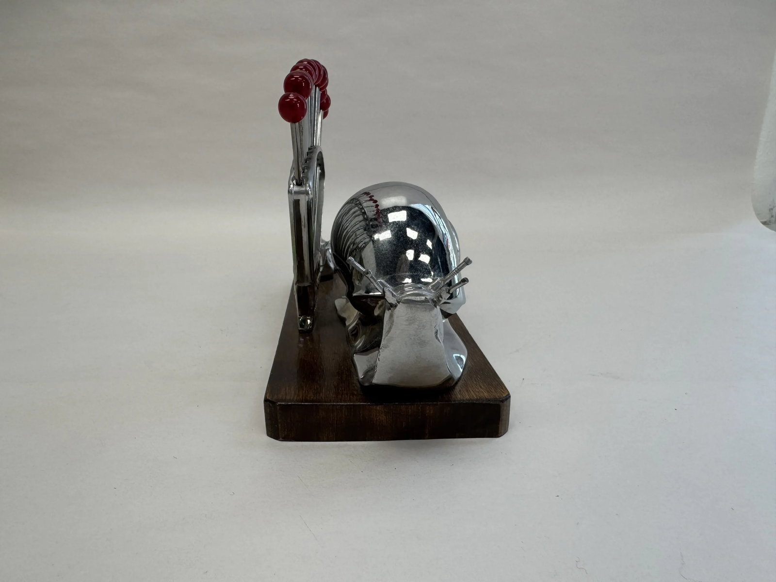 Early 20th Century Chrome Snail Cocktail Skewer / Escargot Fork Holder - 4