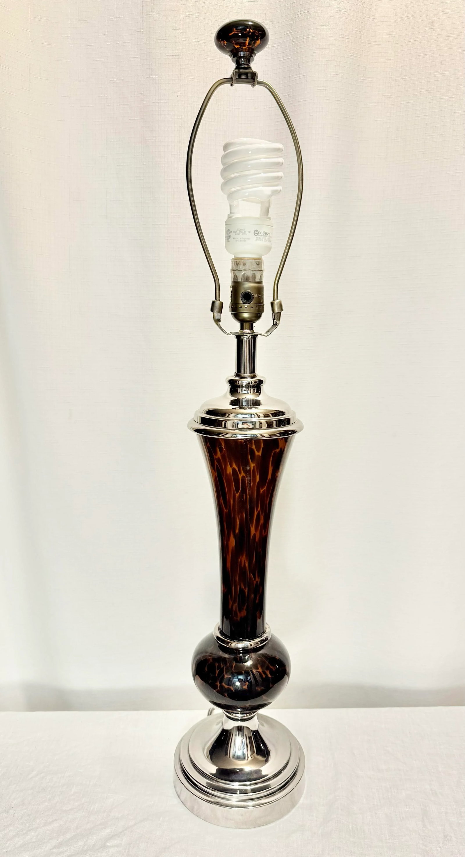 Late Twentieth Century Amber Faux Tortoise Shell Table Lamp - 3
